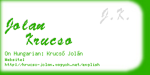 jolan krucso business card