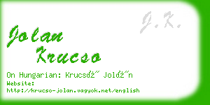 jolan krucso business card